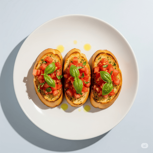 3 Slices Garlic Bread Bruschetta 